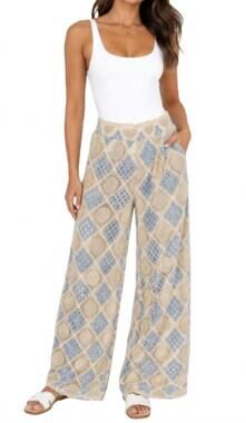 NEW STRUT & BOLT water sound wide leg pants in blue